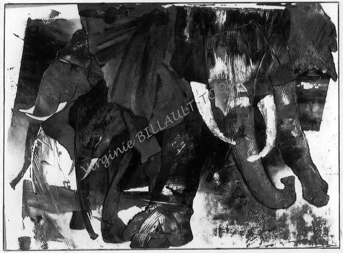 Elephant Acrylique sur toile 75x50